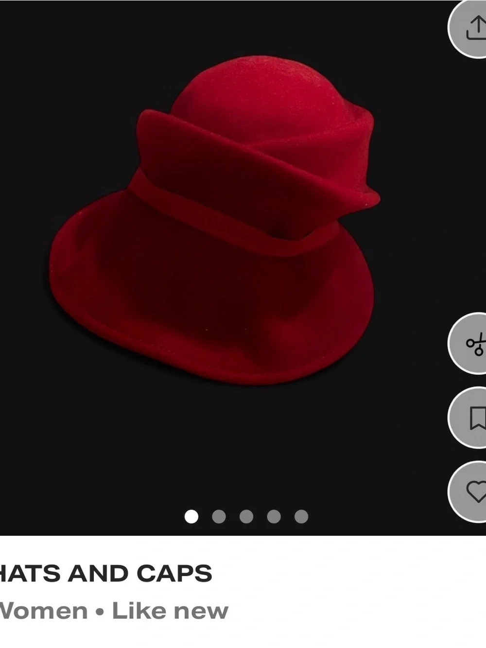 Red Wool Cloche Hat - Women's Stylish Winter Accessory